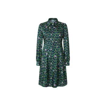 JZ. ANNAKRO Long Sleeved Dress Women's Floral Dark Blue