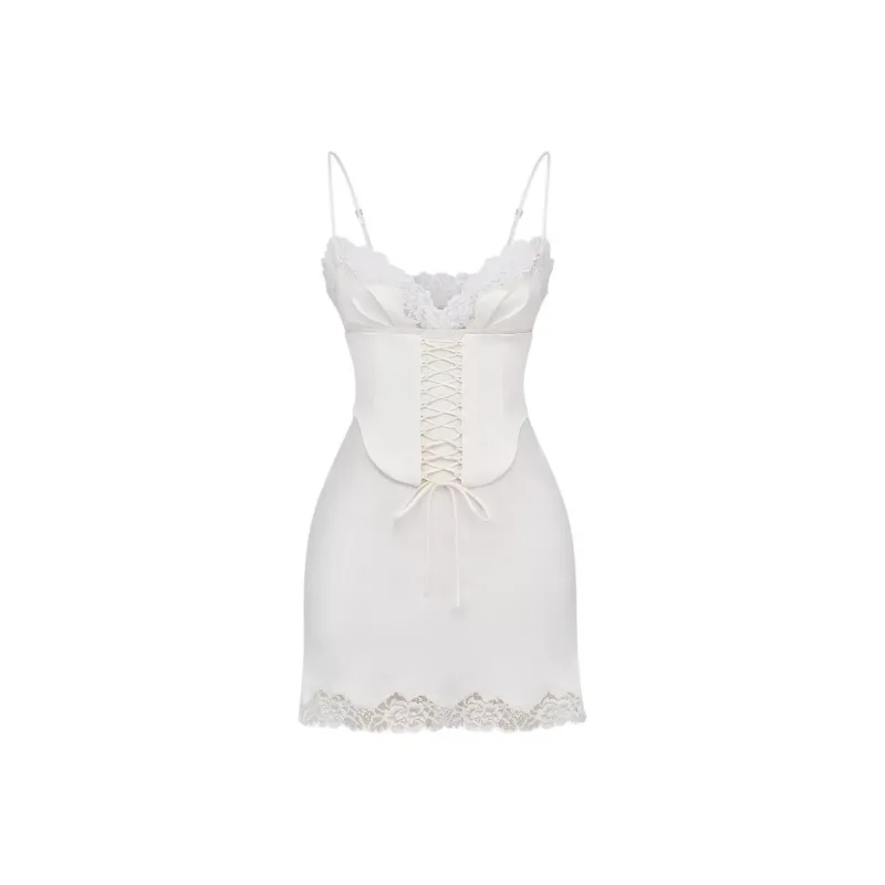 HOUSE OF CB Slip Dress Women's Ivory White-0