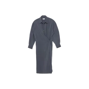 Lemaire Straight Collar Twisted Dress 'Asphalt'