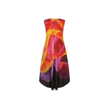 PLEATS PLEASE ISSEY MIYAKE Abstract print Midi Dress