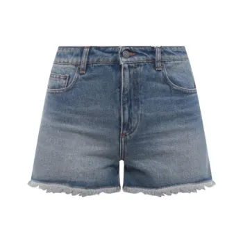 AMIPARIS Paris Mid Rise Frayed Denim Mini Shorts