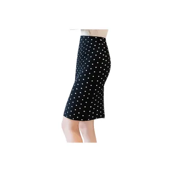 Cypress House Casual Short Skirts Women's Black And White Polka Dots