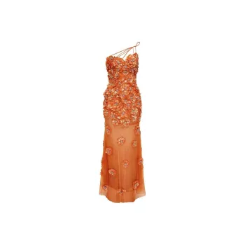 RACHEL GILBERT Bowie Floral-appliqué Gown