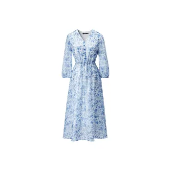 Yan Domain Long Sleeved Dresses Women's Blue