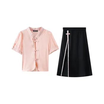 EIDOLON GRAIN Skirt Set Women's Pink+Black