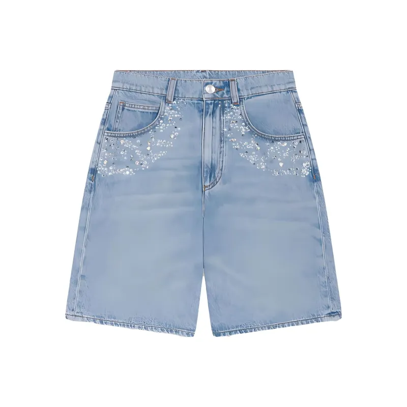 Maje Denim Shorts Women's Blue-0