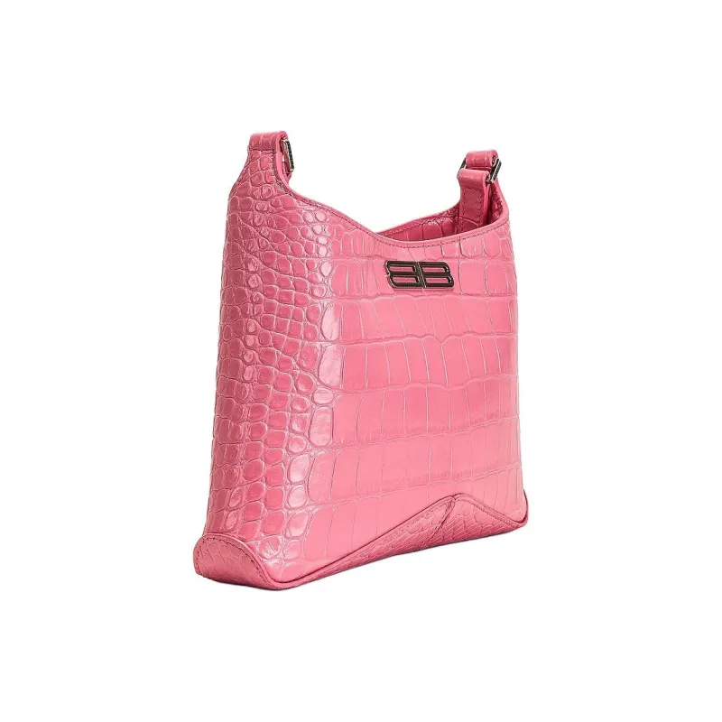 Balenciaga Cow Leather Hobo Bag Shoulder Bag Small Size Women's Pink-2