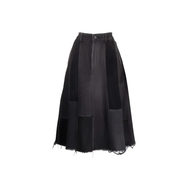 Balenciaga FW21 Denim Long Skirts Women's Black-0
