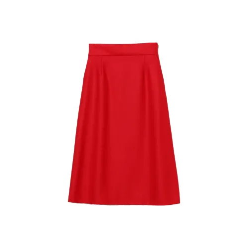 Beams Casual Long Skirts Women's Red