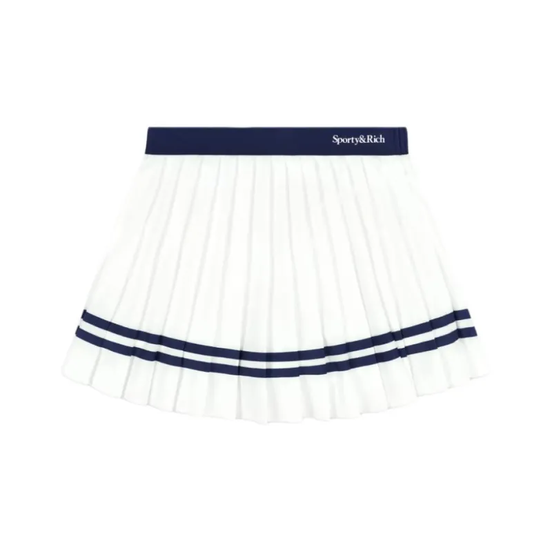 SPORTY & RICH Logo print Pleated Skirt-0