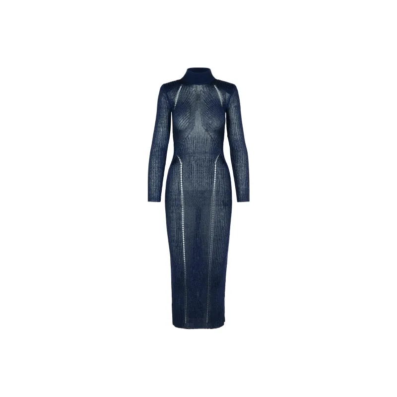 Self portrait Lurex knit Maxi Dress-0