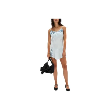 FREE PEOPLE Morning Kiss Mini Slip Slip Dresses Women's Blue/Blue