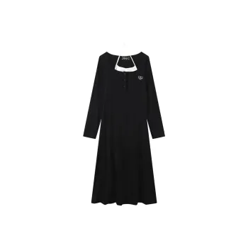 AFGGD Long Sleeved Dresses Women's Black