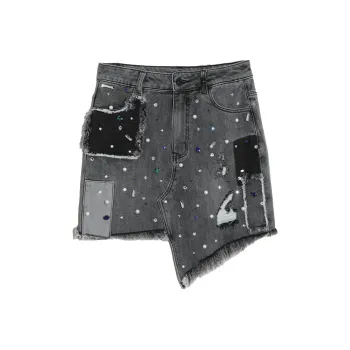 TCH Denim Short Skirts Women's Gray