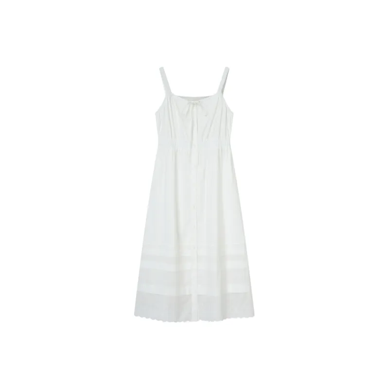 E.land Sleeveless Dress Women's Ivory White-0