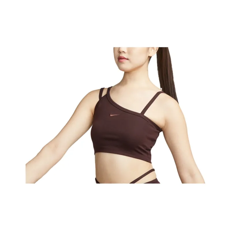 Nike Sleeveless Sports Shirts Women's Earth Umber-0