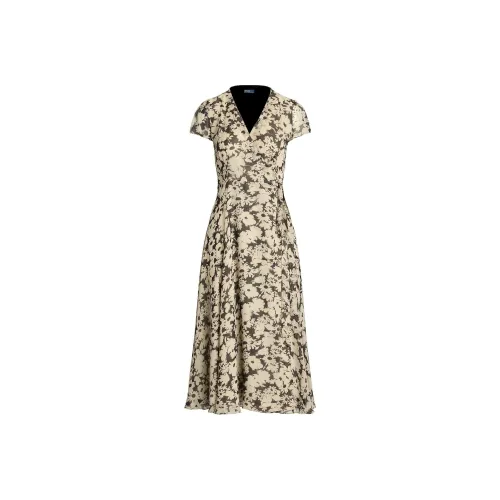 Polo Ralph Lauren FW24 Short Sleeved Dress Women's Beige Brown