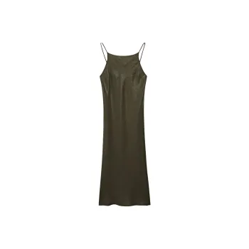 Massimo Dutti Slip Dress Women's Green