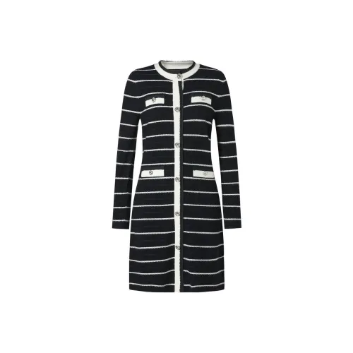 JZ. ANNAKRO Long Sleeved Dress Women's Plain Black