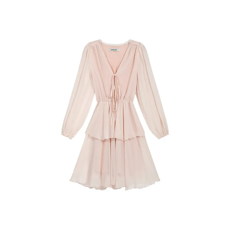 PLANE DRIFT Long Sleeved Dresses Women's Pink-0