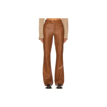 PAIGE Leather Pants Women's Brown