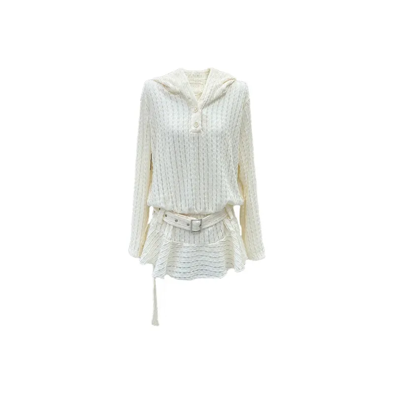 SKYA Long Sleeved Dress Women's White-0