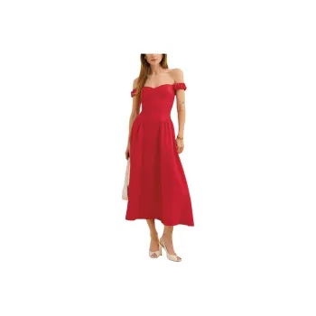REFORMATION Monet Linen Dress Slip Dress Women's Red