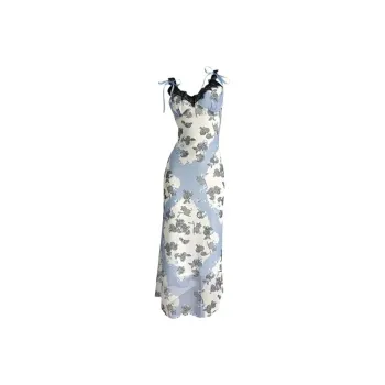 HUINIAN Slip Dress Women's Oil Painting Purple