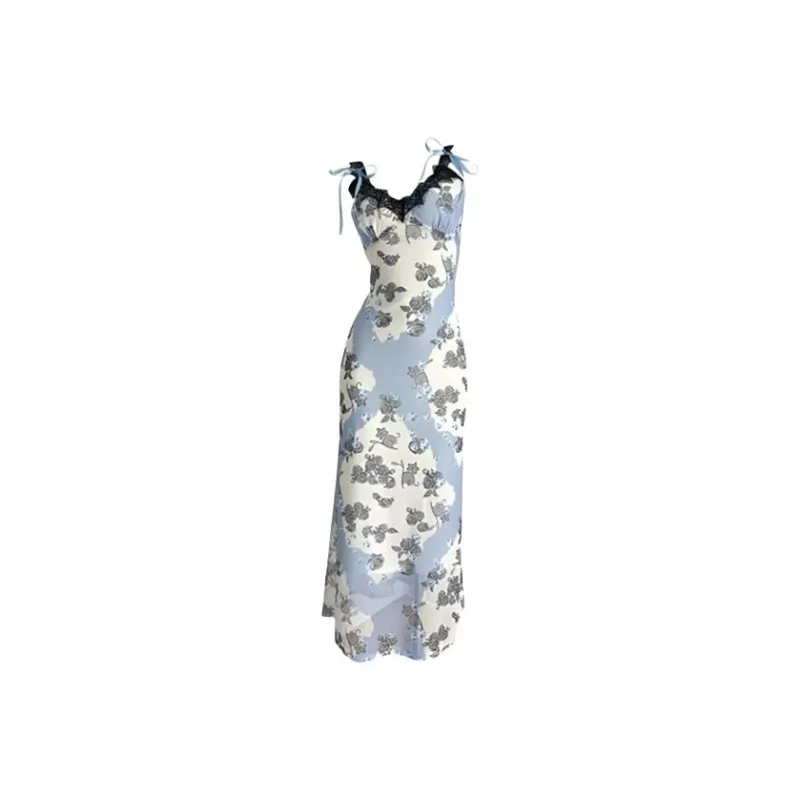 HUINIAN Slip Dress Women's Oil Painting Purple-0