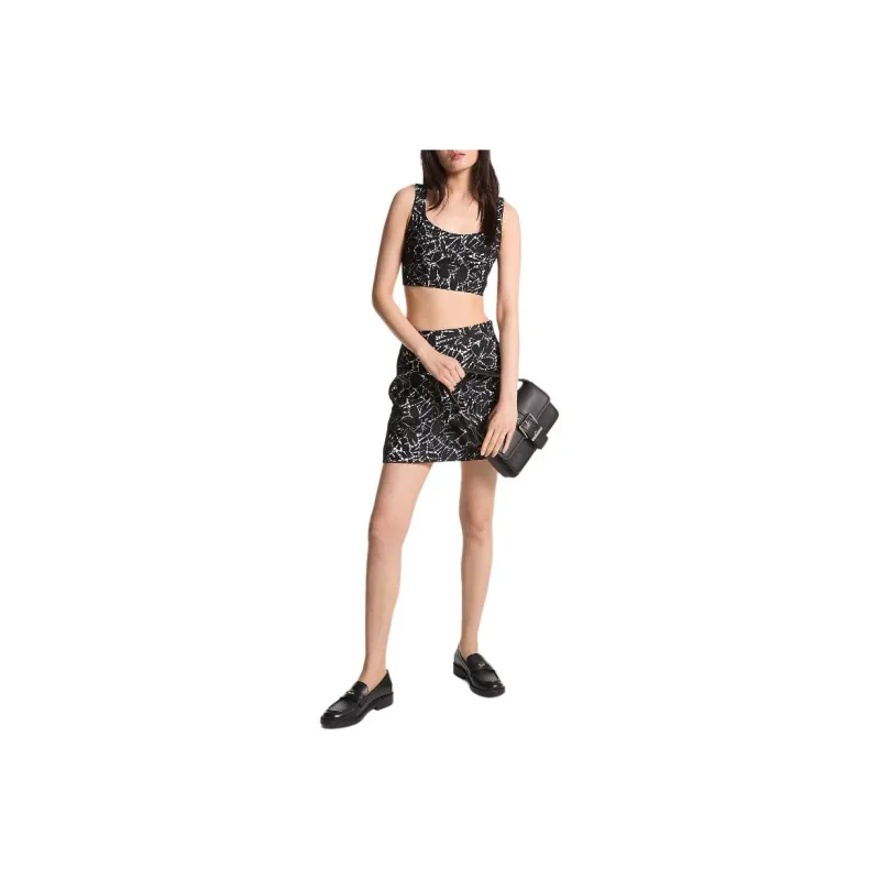 MICHAEL MICHAEL KORS Cropped Lace Tank Top-0