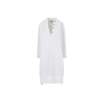 KHAITE Brom Shift Long Sleeved Midi Dress