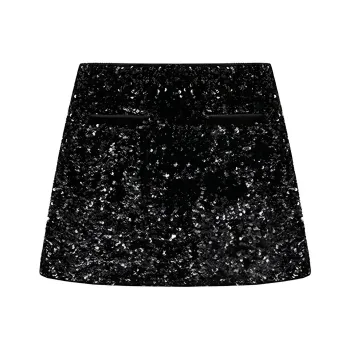 Self portrait Casual Short Skirts Women's Classic Black