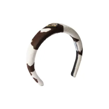PRADA Leather Headbands Women's White