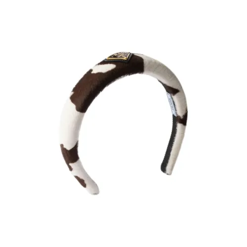 PRADA Leather Headbands Women's White