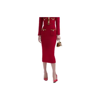 Self-portrait Casual Long Skirts Women's Red