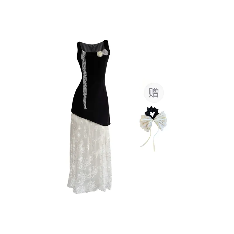 TUSHIFEI Sleeveless Dress Women's Image Color+Hair Tie Included-0