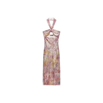 ZARA Sleeveless Dress Women's Pink