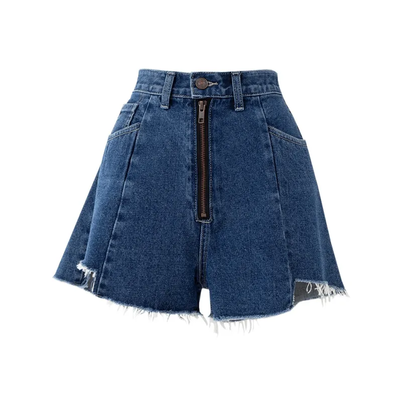 SOON FLOWER Denim Shorts Women's Light Blue-4