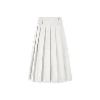 Three Quarters Casual Long Skirts Women's White