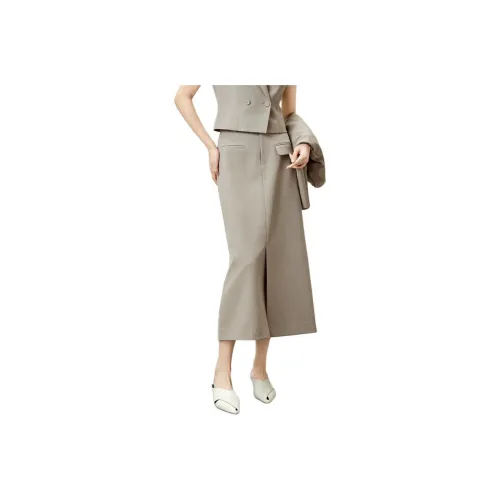 SENTUBILA Casual Long Skirts Women's Light Coffee