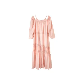 SENTUBILA Long Sleeved Dress Women's Peach Pink