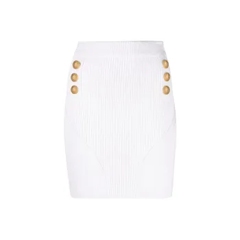 BALMAIN Casual Short Skirts Women's White