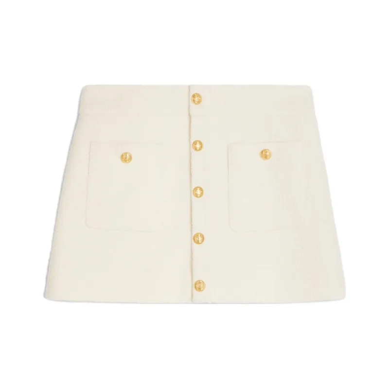 CELINE Casual Short Skirts Women's Pink Chalk White-0