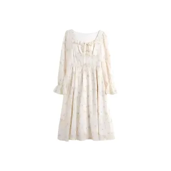 CZMO Long Sleeved Dress Women's Apricot Blossom