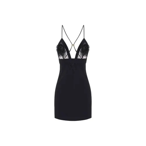 Elisabetta Franchi Floral appliqué Lace detail Mini Dress