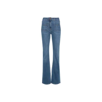 Elisabetta Franchi Logo Plaque Boot Cut Jeans