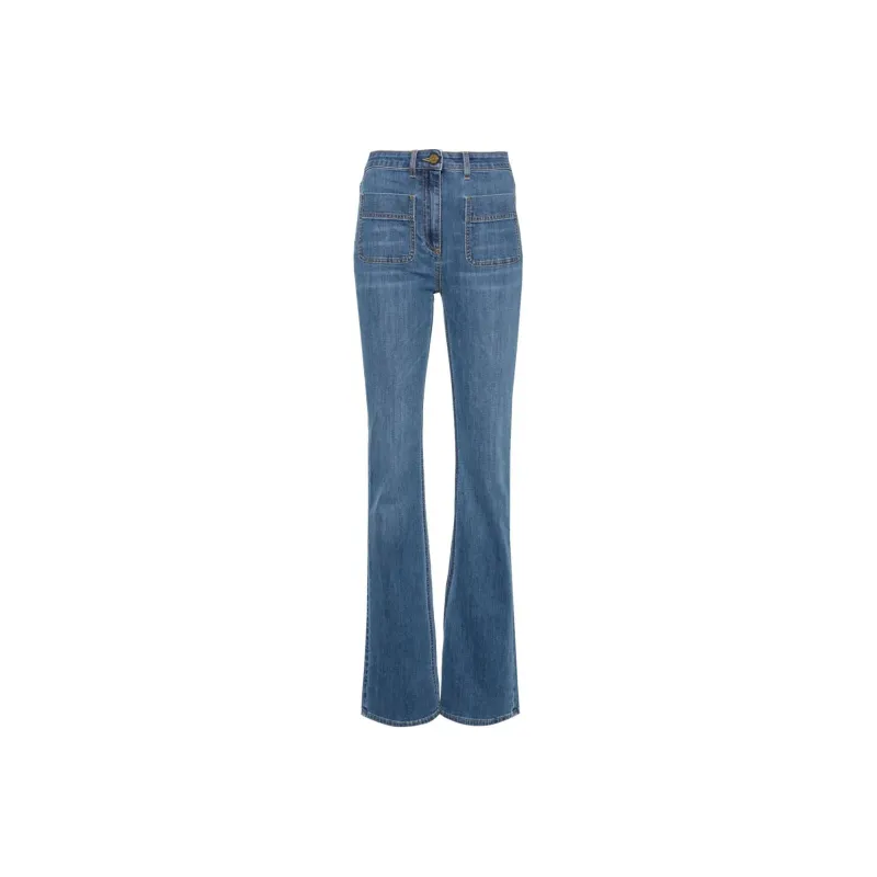 Elisabetta Franchi Logo Plaque Boot Cut Jeans-0