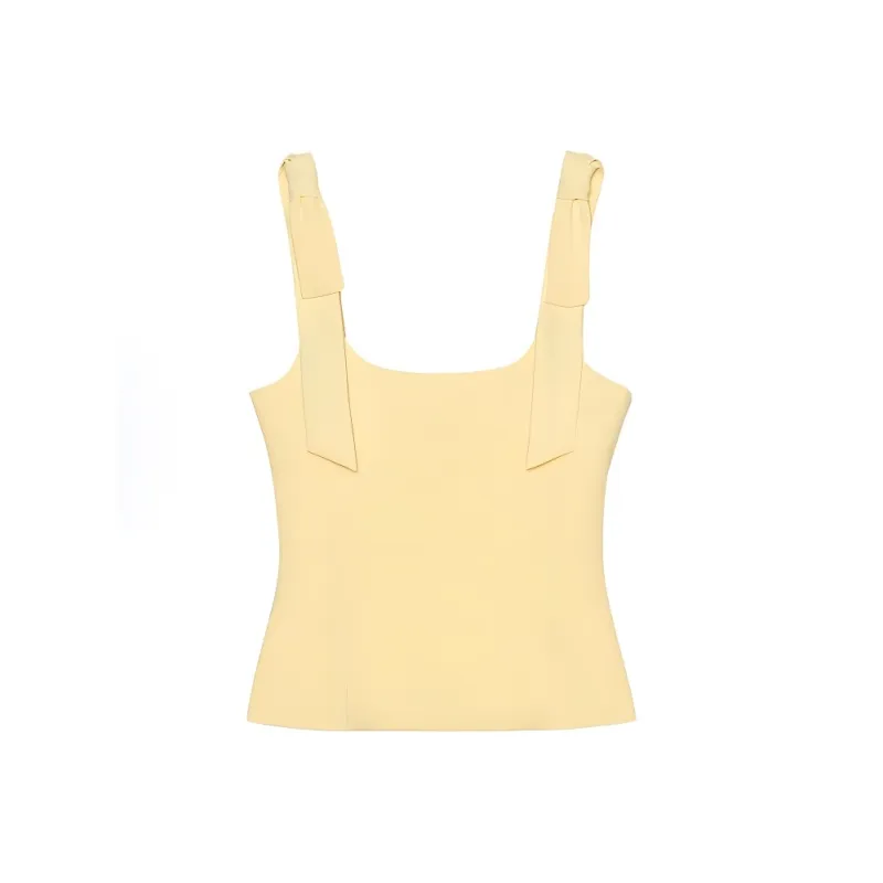 XIAOJUCHUANLI Tank Tops Women's Yellow Tank Top-0