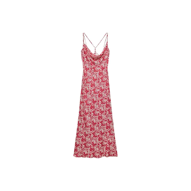 ZARA Slip Dresses Women's Red/White-0