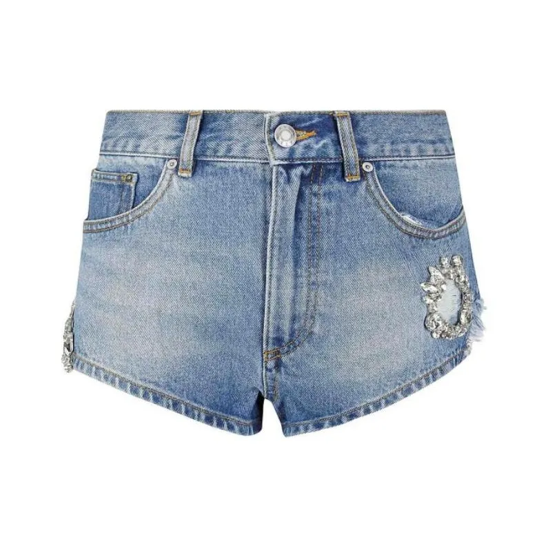 AREA Denim Shorts Women's Light Blue-0